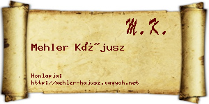 Mehler Kájusz névjegykártya